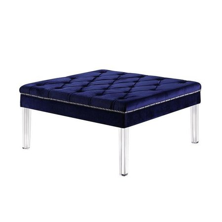 ORE FURNITURE Ore Furniture HB4729 18 in. Navy Blue Diamond Tufted Coffee Table HB4729